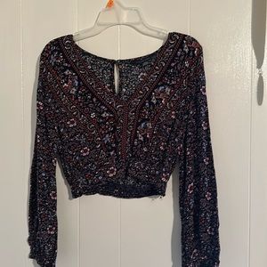 floral american eagle top